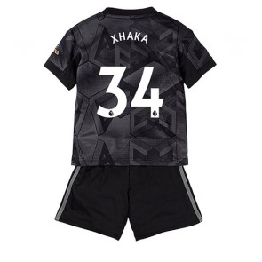 Arsenal Granit Xhaka #34 kläder Barn 2022-23 Bortatröja Kortärmad (+ korta byxor)